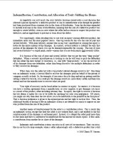 Indemnification, Contribution, and Allocation of Fault: Shifting the Blame