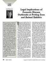 Legal Implications of Zoonotic-Disease Outbreaks at Petting Zoos and Animal Exhibits